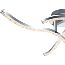 Cosylyte Kenworth 3 Light Chrome Wavy Beaded LED Ceiling Light - Size: 46 x 16 x 15cm - Silver - Wilko - thumbnail 5