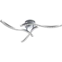 Cosylyte Kenworth 3 Light Chrome Wavy Beaded LED Ceiling Light - Size: 46 x 16 x 15cm - Silver - Wilko - thumbnail 1