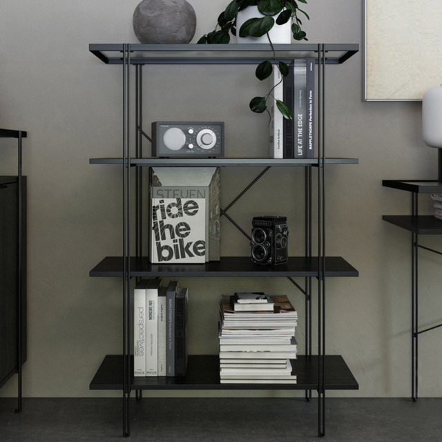 Dorel Wainwright 4 Shelf Black Oak Bookcase - Wilko - image 1