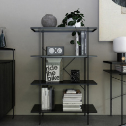 Dorel Wainwright 4 Shelf Black Oak Bookcase - Wilko - thumbnail 5