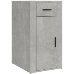 vidaXL Single Door Single Drawer Concrete Grey Wooden Desk Cabinet - Size: 75 x 40 x 49cm - Wilko - thumbnail 3