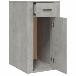 vidaXL Single Door Single Drawer Concrete Grey Wooden Desk Cabinet - Size: 75 x 40 x 49cm - Wilko - thumbnail 4