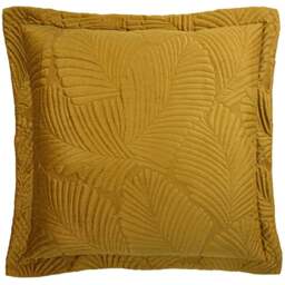 Paoletti Palmeria Gold Quilted Velvet Cushion - Size: 60 x 60 cm - Wilko - thumbnail 1