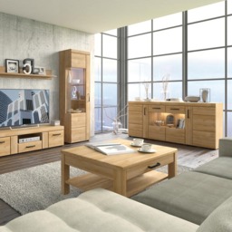 Florence Cortina Single Door Grandson Oak Left Hand Tall Display Cabinet - Size: 37 x 57 x 195cm - Brown - Furniture to Go - Wilko - thumbnail 5
