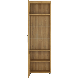 Florence Cortina Single Door Grandson Oak Left Hand Tall Display Cabinet - Size: 37 x 57 x 195cm - Brown - Furniture to Go - Wilko - thumbnail 4
