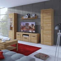 Florence Cortina Single Door Grandson Oak Left Hand Tall Display Cabinet - Size: 37 x 57 x 195cm - Brown - Furniture to Go - Wilko - thumbnail 7
