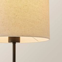 ValueLights Kaiden Natural Trim Linen Shade Dome Table Lamp - Size: 47 x 25 x 25cm - Black - Wilko - thumbnail 7