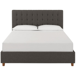 Dorel Emily King Size Upholstered Brown Linen Bed - Grey - Wilko - thumbnail 5