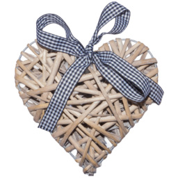 St Helens Light Grey Wicker Woven Willow Heart Christmas Decoration - Size: 185 x 190 x 40cm - Wilko