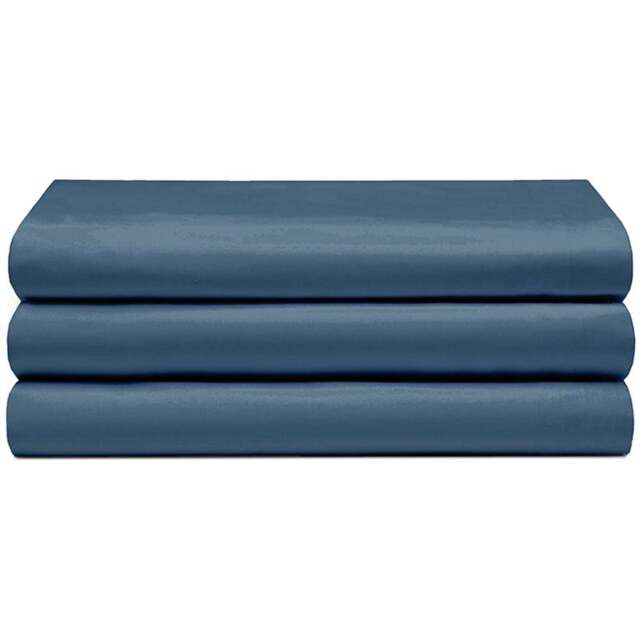 Serene Super King Navy Flat Bed Sheet - Blue - Wilko - image 1