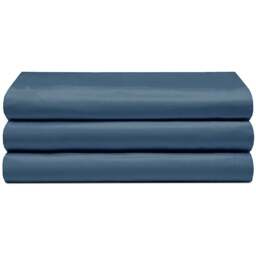 Serene Super King Navy Flat Bed Sheet - Blue - Wilko - thumbnail 1