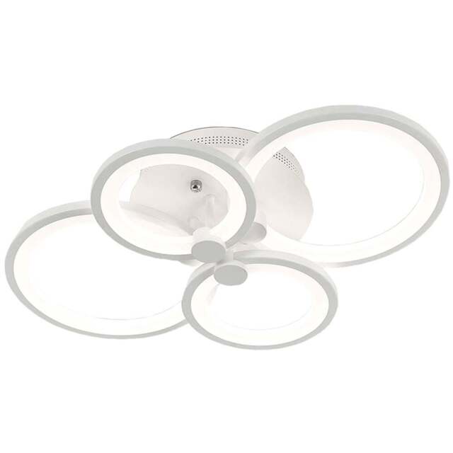 Living and Home White 4 Light Modern Circular LED Ceiling Light with Remote - Size: 10 x 58 x 38cm - Wilko - image 1