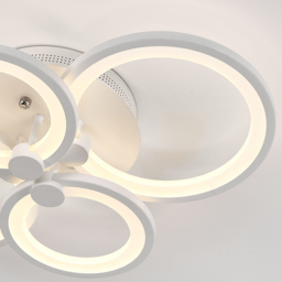 Living and Home White 4 Light Modern Circular LED Ceiling Light with Remote - Size: 10 x 58 x 38cm - Wilko - thumbnail 5