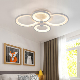 Living and Home White 4 Light Modern Circular LED Ceiling Light with Remote - Size: 10 x 58 x 38cm - Wilko - thumbnail 3