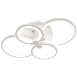 Living and Home White 4 Light Modern Circular LED Ceiling Light with Remote - Size: 10 x 58 x 38cm - Wilko - thumbnail 1