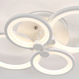Living and Home White 4 Light Modern Circular LED Ceiling Light with Remote - Size: 10 x 58 x 38cm - Wilko - thumbnail 4