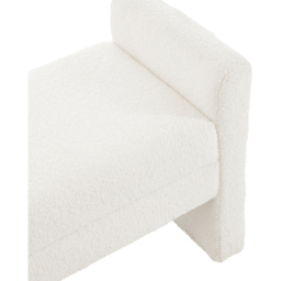 Living and Home White Rectangle Teddy Upholstered H-Shaped Bench - Size: 55.5 x 130 x 40cm - Wilko - thumbnail 6