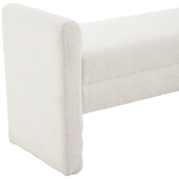 Living and Home White Rectangle Teddy Upholstered H-Shaped Bench - Size: 55.5 x 130 x 40cm - Wilko - thumbnail 5