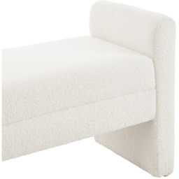 Living and Home White Rectangle Teddy Upholstered H-Shaped Bench - Size: 55.5 x 130 x 40cm - Wilko - thumbnail 7