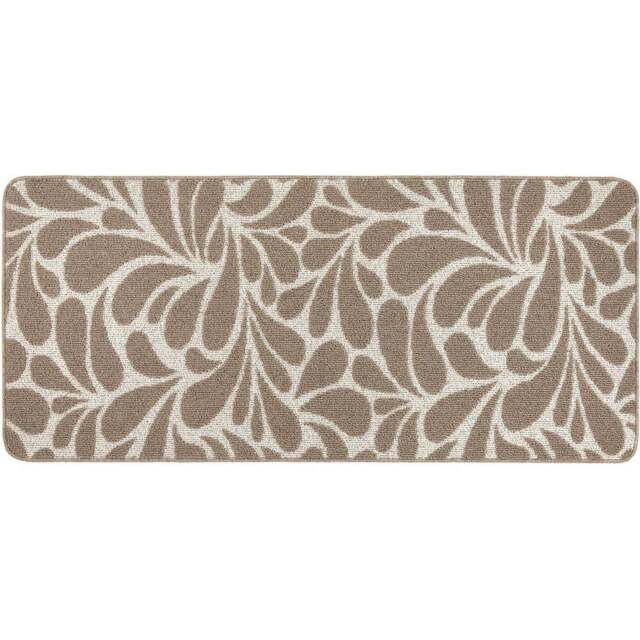 My Mat Ivory and Mink Sculptured Patterned Rain Drop Non Slip Mat 67 x 150cm - Size: 67 x 150 x 2cm - Brown - Wilko - image 1