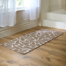 My Mat Ivory and Mink Sculptured Patterned Rain Drop Non Slip Mat 67 x 150cm - Size: 67 x 150 x 2cm - Brown - Wilko - thumbnail 3