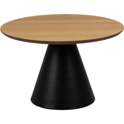 Florence Soli Round Black and Oak Coffee Table - Size: 43 x 65 x 65cm - Multi - Furniture To Go - Wilko - thumbnail 4