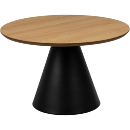 Florence Soli Round Black and Oak Coffee Table - Size: 43 x 65 x 65cm - Multi - Furniture To Go - Wilko - thumbnail 3