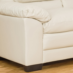 Genoa 3 Seater Cream Bonded Leather Sofa - Artemis Home - Wilko - thumbnail 4