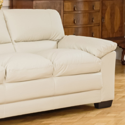 Genoa 3 Seater Cream Bonded Leather Sofa - Artemis Home - Wilko - thumbnail 3