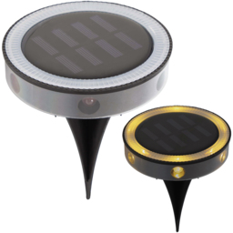 Gardenkraft Solar LED Ground Deck Lights 2 Pack - Size: 13 x 11 x 11cm - Black - Wilko
