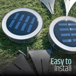Gardenkraft Solar LED Ground Deck Lights 2 Pack - Size: 13 x 11 x 11cm - Black - Wilko - thumbnail 7