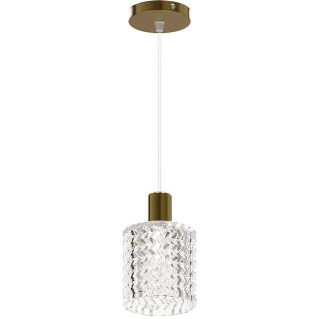 Living and Home Small Gold Glass Shade E27 Pendant Light - Size: 130 x 11 x 11cm - Wilko - image 1