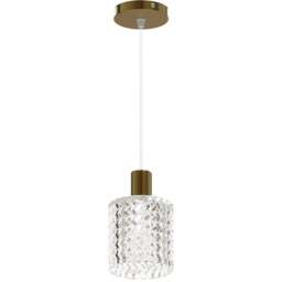 Living and Home Small Gold Glass Shade E27 Pendant Light - Size: 130 x 11 x 11cm - Wilko