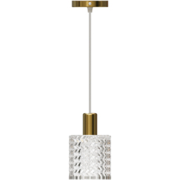Living and Home Small Gold Glass Shade E27 Pendant Light - Size: 130 x 11 x 11cm - Wilko - thumbnail 3