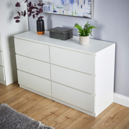Home Source Lugano 6 Drawer Rustic White Oak Effect Wood Chest of Drawers - Wilko - thumbnail 6