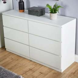 Home Source Lugano 6 Drawer Rustic White Oak Effect Wood Chest of Drawers - Wilko