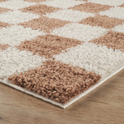 Desire Rugs Chester Terracotta Shaggy Checkered Rug 200 x 290cm - Size: 290 x 200 x 3cm - Orange - Wilko - thumbnail 4