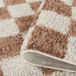 Desire Rugs Chester Terracotta Shaggy Checkered Rug 200 x 290cm - Size: 290 x 200 x 3cm - Orange - Wilko - thumbnail 5