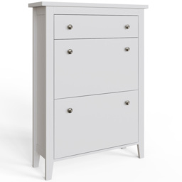 GFW Deluxe 2 Tier White Shoe Cabinet - Size: 25 x 80 x 108cm - Wilko - thumbnail 3