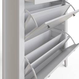GFW Deluxe 2 Tier White Shoe Cabinet - Size: 25 x 80 x 108cm - Wilko - thumbnail 5