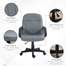 Portland Grey Swivel Office Chair - Wilko - thumbnail 7