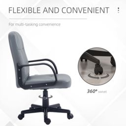 Portland Grey Swivel Office Chair - Wilko - thumbnail 6