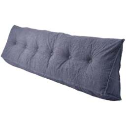Living and Home Slate Blue Corduroy Wedge Headboard Pillow with Side Pocket 180 x 50cm - Size: 50 x 180 x 20cm - Wilko