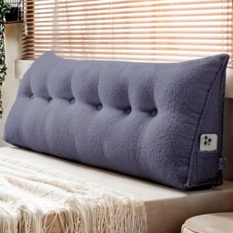 Living and Home Slate Blue Corduroy Wedge Headboard Pillow with Side Pocket 180 x 50cm - Size: 50 x 180 x 20cm - Wilko - thumbnail 3