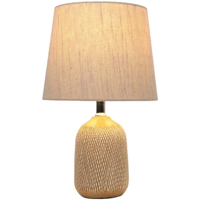 Alva Cream Etched Table Lamp - Size: 25 x 41 x 25cm - Wilko - image 1