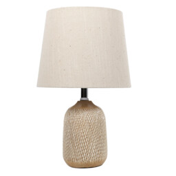 Alva Cream Etched Table Lamp - Size: 25 x 41 x 25cm - Wilko - thumbnail 3