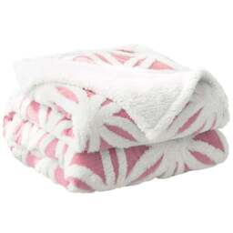 Velosso Coral Pink Orbit Sherpa Throw 127 x 152cm - Size: 127 x 152 x 1cm - Wilko