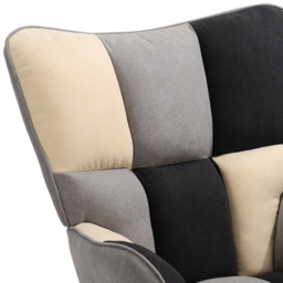 Living and Home Tufted Linen Upholstered Rocking Chair - Size: Single - Multi - Wilko - thumbnail 4