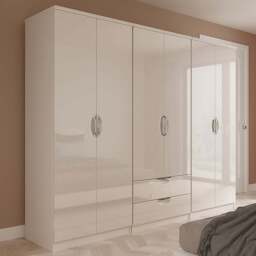 Crowndale Camden 6 Door 2 Drawer Kashmir Gloss Wardrobe Ready Assembled - Kashmir Gloss & Kashmir - Wilko - thumbnail 1