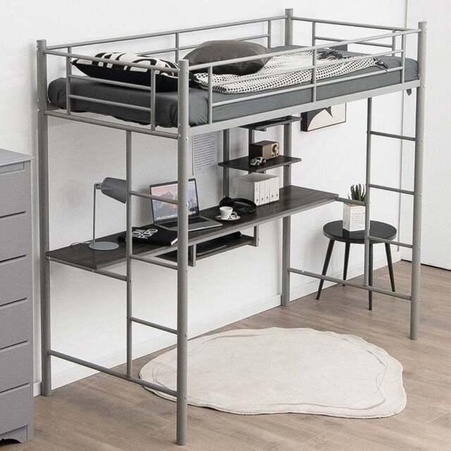 Costway Single Silver High Sleeper - Wilko - image 1
